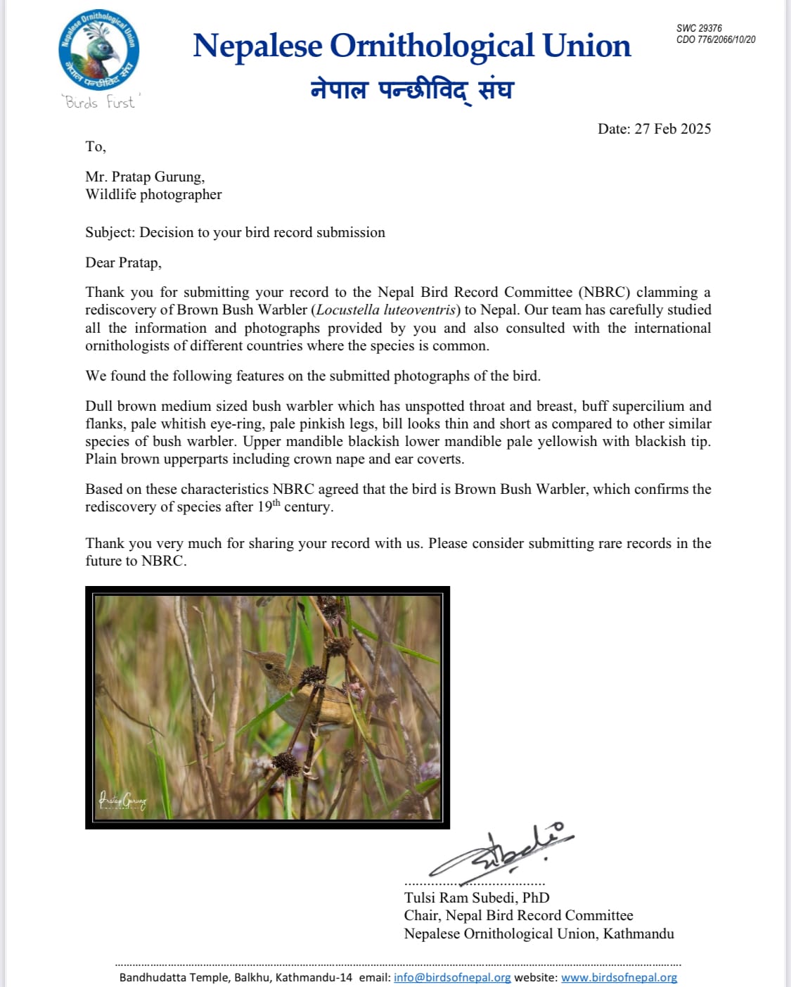 Nepal Birding Guide